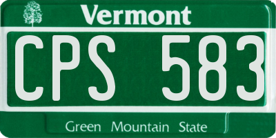 VT license plate CPS583