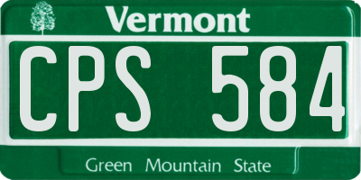 VT license plate CPS584