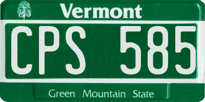 VT license plate CPS585