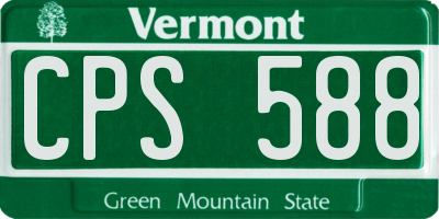 VT license plate CPS588
