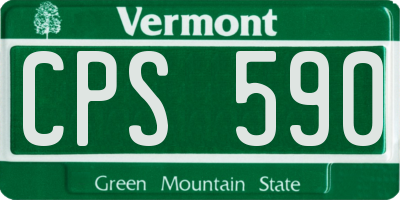 VT license plate CPS590