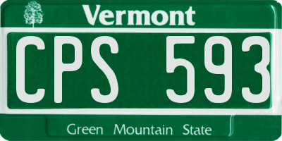 VT license plate CPS593