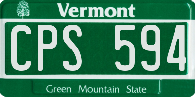 VT license plate CPS594