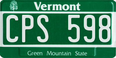 VT license plate CPS598