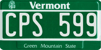 VT license plate CPS599