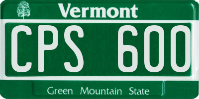 VT license plate CPS600