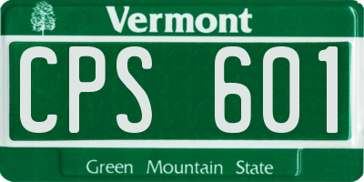 VT license plate CPS601