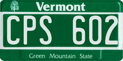VT license plate CPS602