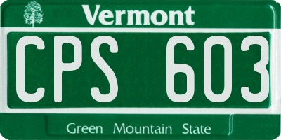 VT license plate CPS603