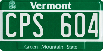 VT license plate CPS604