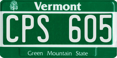 VT license plate CPS605