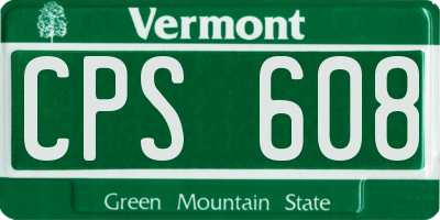 VT license plate CPS608