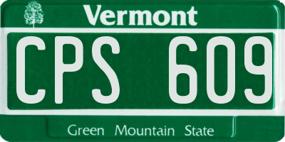 VT license plate CPS609