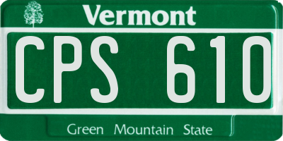 VT license plate CPS610