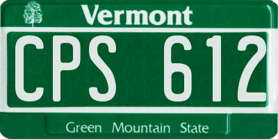 VT license plate CPS612