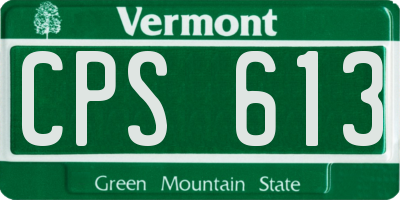 VT license plate CPS613