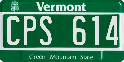 VT license plate CPS614