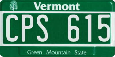 VT license plate CPS615