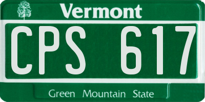 VT license plate CPS617