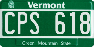 VT license plate CPS618