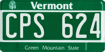 VT license plate CPS624