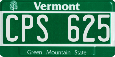 VT license plate CPS625
