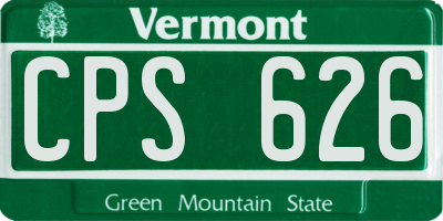 VT license plate CPS626