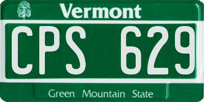 VT license plate CPS629