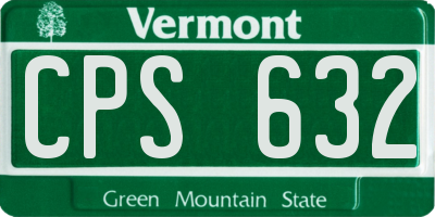 VT license plate CPS632
