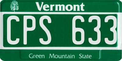 VT license plate CPS633