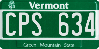 VT license plate CPS634