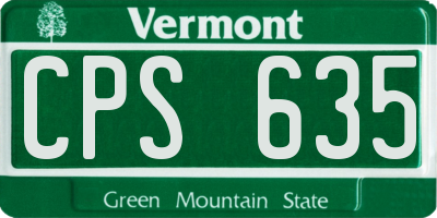 VT license plate CPS635