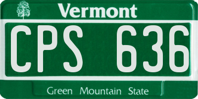 VT license plate CPS636