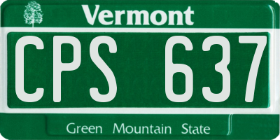 VT license plate CPS637