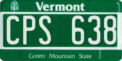 VT license plate CPS638