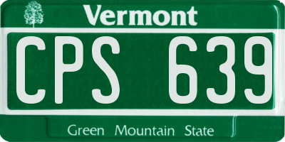 VT license plate CPS639
