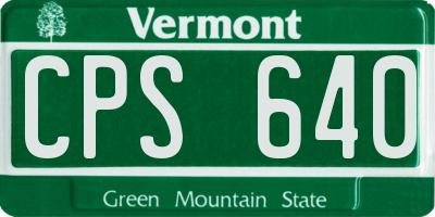VT license plate CPS640