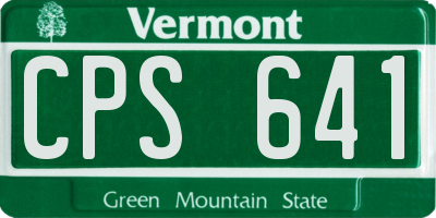 VT license plate CPS641