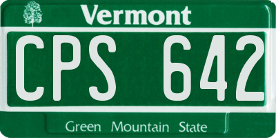 VT license plate CPS642