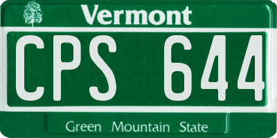 VT license plate CPS644