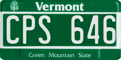 VT license plate CPS646