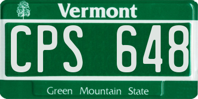 VT license plate CPS648