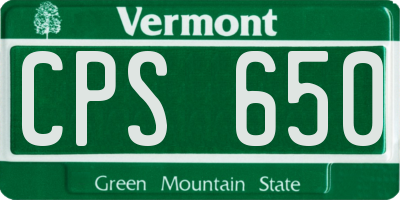 VT license plate CPS650