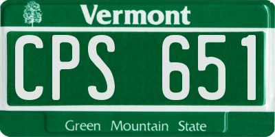 VT license plate CPS651