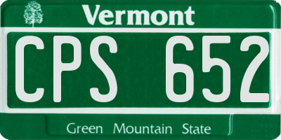 VT license plate CPS652