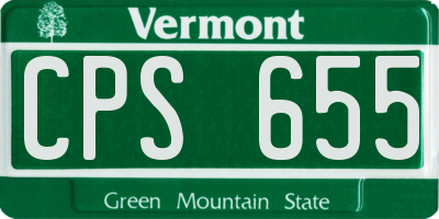 VT license plate CPS655
