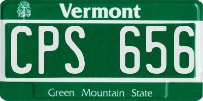 VT license plate CPS656