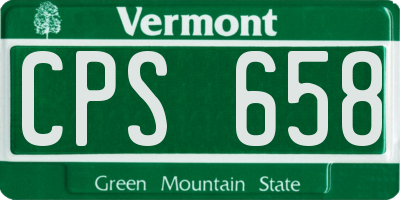 VT license plate CPS658