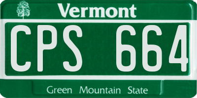 VT license plate CPS664