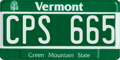 VT license plate CPS665